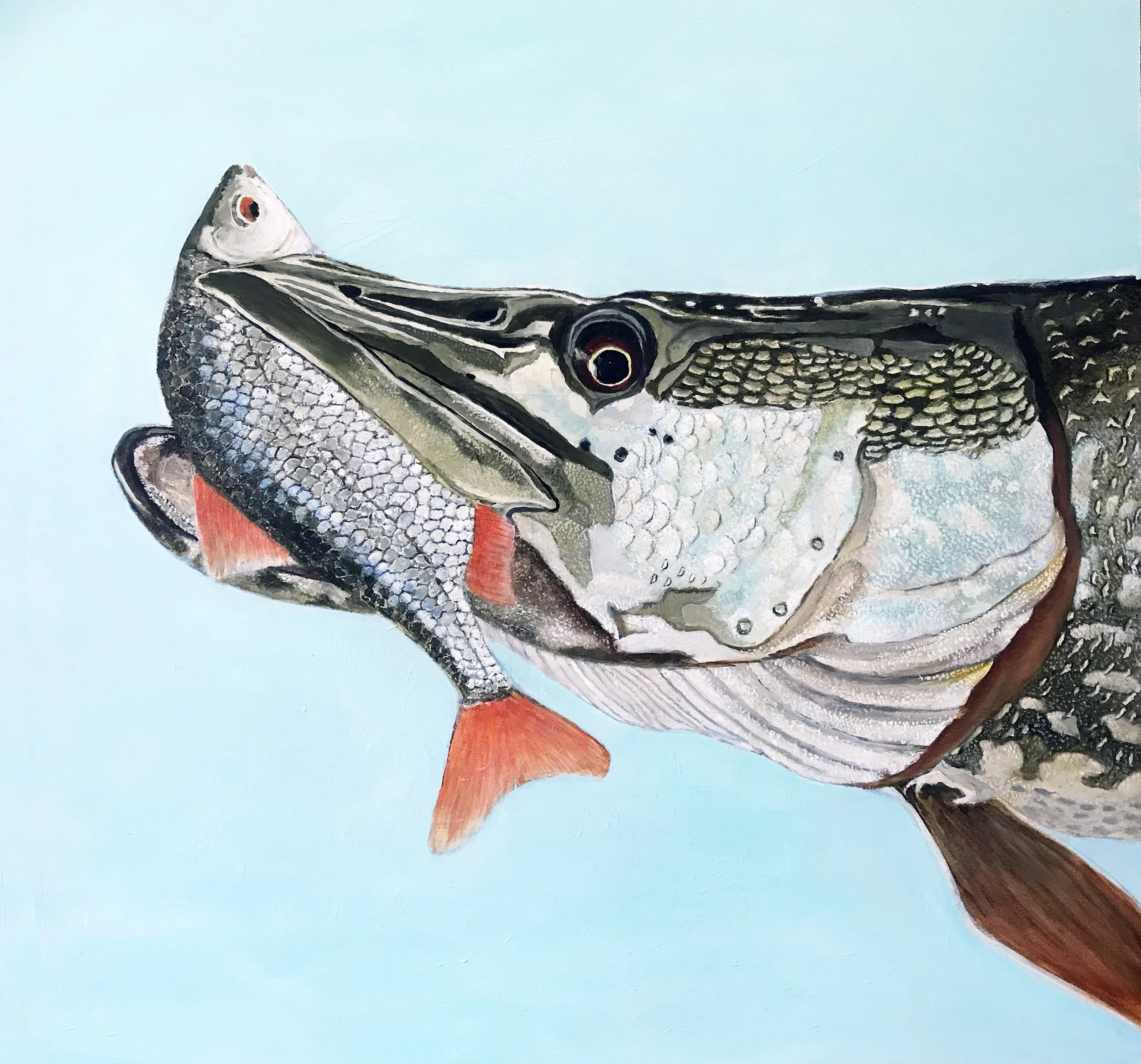 ＊Blue.Esox Lucius＊２３cm・ Copen・美術品・ Fish — Clew Bay Artists